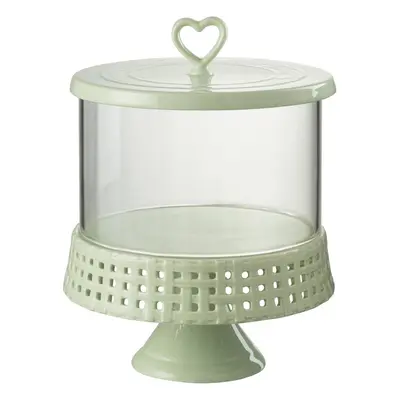 Růžovo-fialová stolní lampa Tiffany ve tvaru květu - Ø 20*30 cm E14/max 1*25W Clayre & Eef