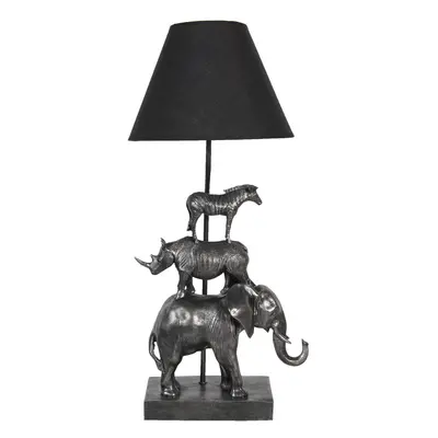 Stojací lampa kulatá v kovově šedé barvě - 35*30*93 cm J-Line by Jolipa