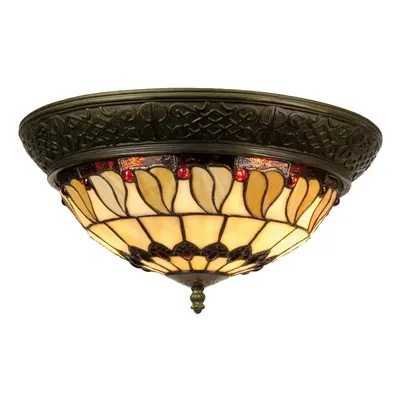 Zelená bankovní Tiffany lampa - Ø 27*40 cm E27 / Max 60W Clayre & Eef