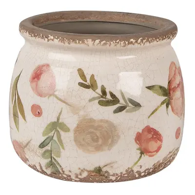 Nástěnné hodiny s květinami Flowers de Provence – 34*3cm/ 1*AA Chic Antique