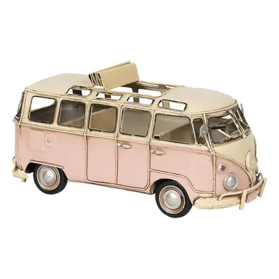 Kovový model retro růžového autobusu Volkswagen - 26*11*13 cm Clayre & Eef