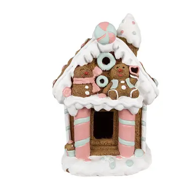 Vánoční perníková chaloupka s Led světýlky Gingerbread House - 26*20*37 cm Clayre & Eef