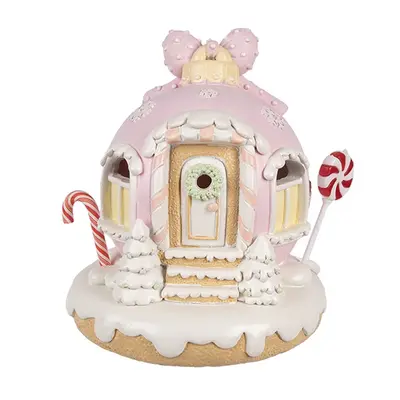 Cukrový domek s Led světýlky Gingerbread House - 14*12*14 cm/ 3*AAA Clayre & Eef