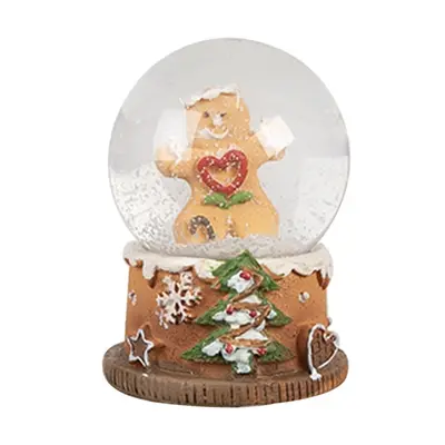 Vánoční sněžítko s perníčkem Gingerbread - Ø 5 * 6 cm Clayre & Eef