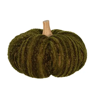 Tmavě zelená látková dekorace dýně Pumpkin XL - Ø 20*14 cm Clayre & Eef