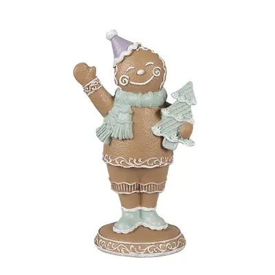 Hnědá vánoční dekorace Perníček Gingerbread - 9*5*16 cm Clayre & Eef