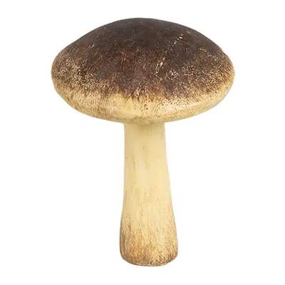 Hnědo-béžová dekorace houba Mushroom - Ø 9*12 cm Clayre & Eef