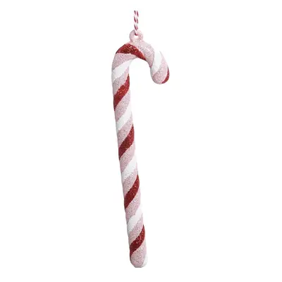 Růžová vánoční ozdoba cukrová hůl Candy Cane - 4*1*17 cm Chic Antique