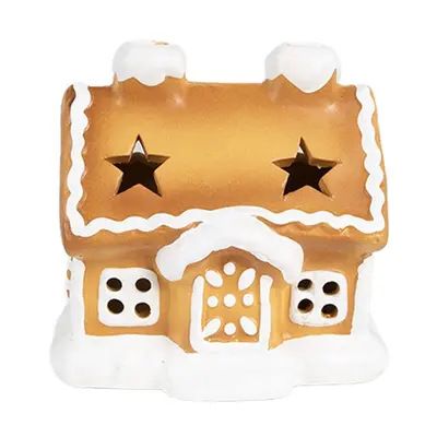 Svítící keramická perníková chaloupka Gingerbread House - 11*9*11 cm Clayre & Eef