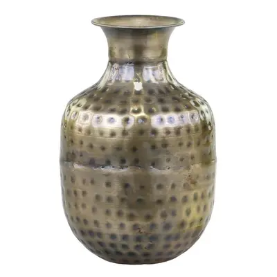 Mosazná antik kovová váza Vase for Deco - Ø 10*16 cm Chic Antique