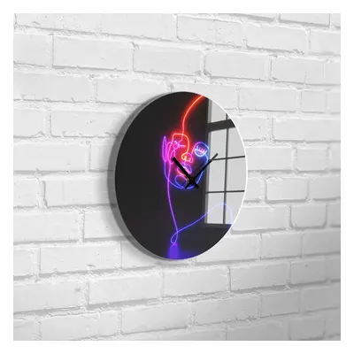 STYLER Nástěnné hodiny NEON sklo průměr 30 cm