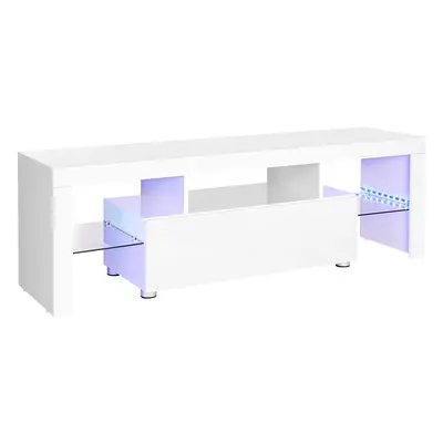 VASAGLE TV stolek bílý barevné LED podsvícení 140 x 45 x 35 cm