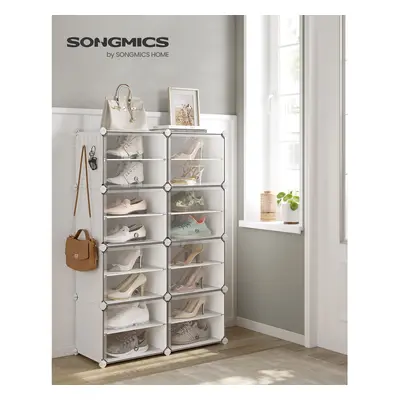 SONGMICS Skládací botník 8 kostek 82 x 120 x 32 cm bílý