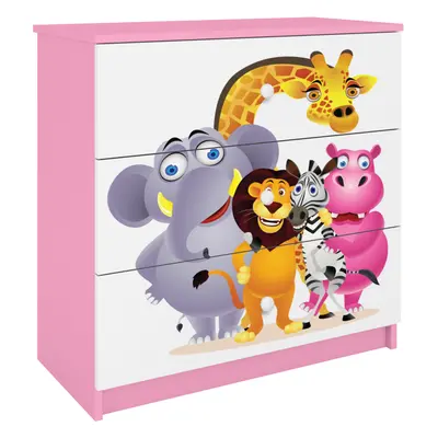 Kocot kids Komoda Babydreams 80 cm ZOO růžová