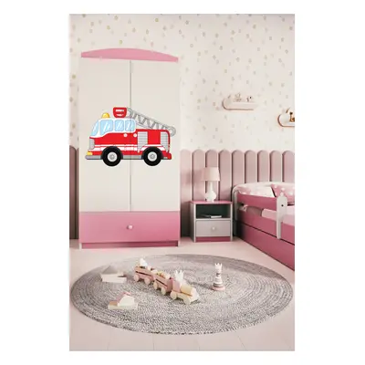 Kocot kids Dětská skříň Babydreams 90 cm hasičské auto růžová