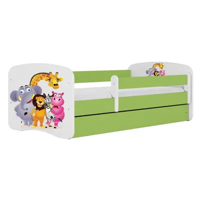 Kocot kids Dětská postel Babydreams ZOO zelená, varianta 80x160, bez šuplíků, bez matrace