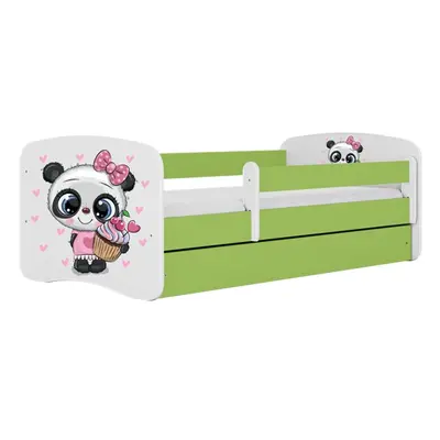 Kocot kids Dětská postel Babydreams panda zelená, varianta 80x180, se šuplíky, bez matrace