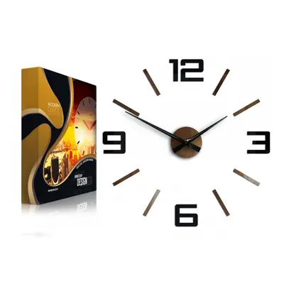 ModernClock 3D nalepovací hodiny Reden černo-měděné