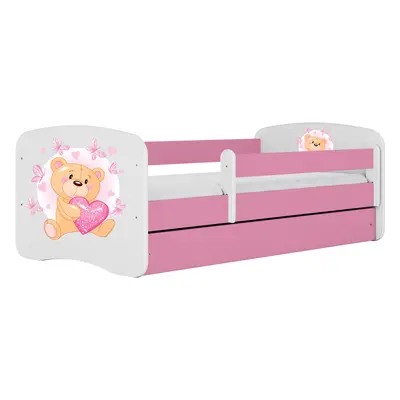 Kocot kids Postel Babydreams medvídek s motýlky růžová, varianta 70x140, se šuplíky, s matrací