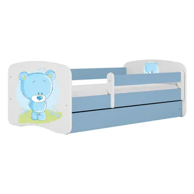 Kocot kids Dětská postel Babydreams medvídek modrá, varianta 70x140, se šuplíky, s matrací