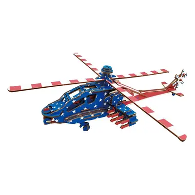 Woodcraft construction kit Dřevěné 3D puzzle Americký bojový vrtulník Apache