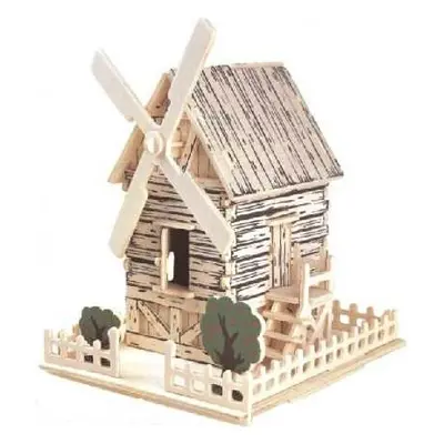 Woodcraft construction kit Dřevěné 3D puzzle Větrný mlýn