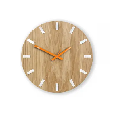 ModernClock Nástěnné hodiny Simple Oak hnědo-oranžové