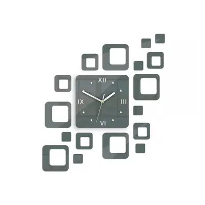 ModernClock 3D nalepovací hodiny Roman Quadrat tmavě šedé