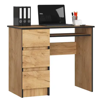 Ak furniture Psací stůl A-6 90 cm dub craft zlatý levý