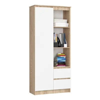 Ak furniture Skříň Rexa 80 cm dub sonoma/bílá