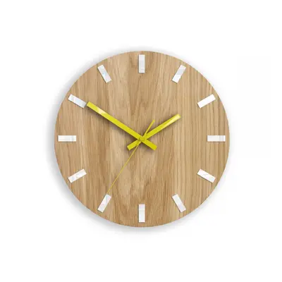 ModernClock Nástěnné hodiny Simple Oak hnědo-žluté