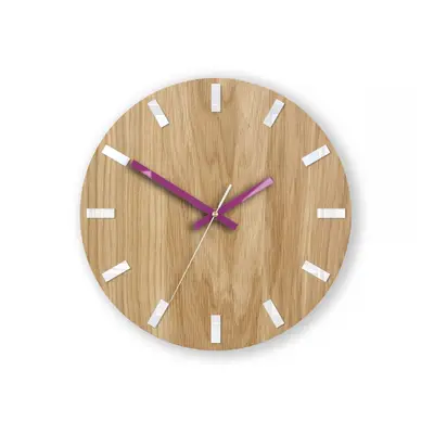 ModernClock Nástěnné hodiny Simple Oak hnědo-fialové