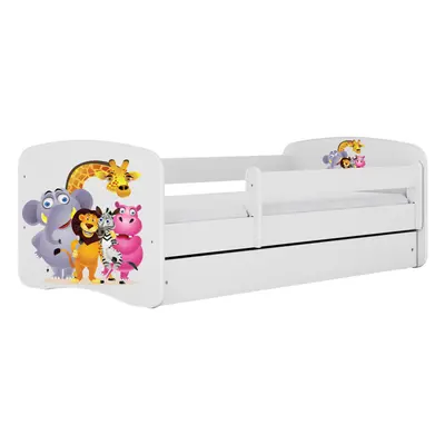 Kocot kids Dětská postel Babydreams ZOO bílá, varianta 80x160, bez šuplíků, s matrací