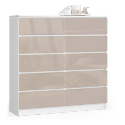 Ak furniture Komoda Kuba 120 cm bílá/cappuccino