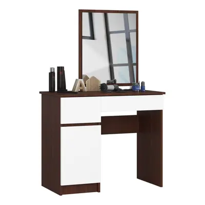 Ak furniture Kosmetický stolek se zrcadlem P-2/SL wenge / bílý levý