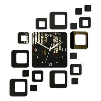 ModernClock 3D nalepovací hodiny Roman Quadrat wenge