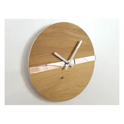 ModernClock Nástěnné hodiny Oak Mirror hnědé