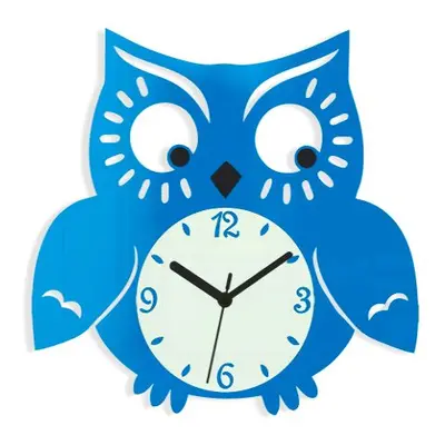 ModernClock Nástěnné hodiny Owl modré