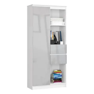 Ak furniture Skříň Rexa II 80 cm bílá/šedá