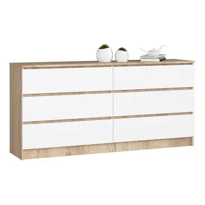 Ak furniture Komoda Rollo V 160,4 cm dub sonoma/bílá