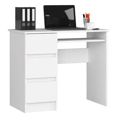 Ak furniture Psací stůl A-6 90 cm bílý levý