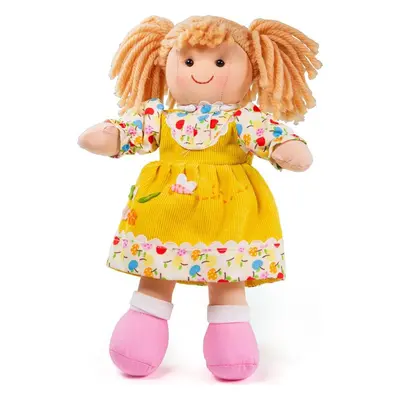 Bigjigs Toys Látková panenka DAISY 28 cm žlutá