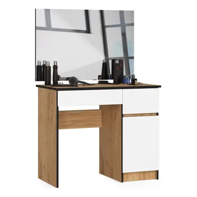 Ak furniture Kosmetický stolek se zrcadlem P-2/SL I dub craft/bílý pravý