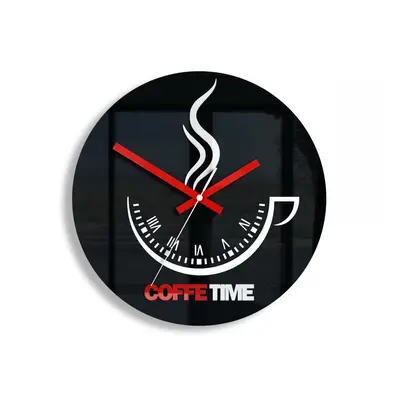 ModernClock Nástěnné hodiny Coffe Time černé