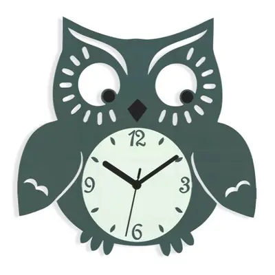 ModernClock Nástěnné hodiny Owl šedé