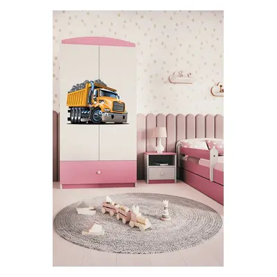 Kocot kids Dětská skříň Babydreams 90 cm náklaďák růžová