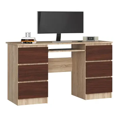 Ak furniture Psací stůl A-11 135 cm dub sonoma/wenge