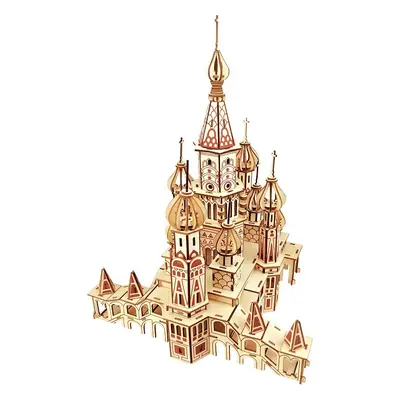 Woodcraft construction kit Dřevěné 3D puzzle Chrám Vasila Blaženého přírodní