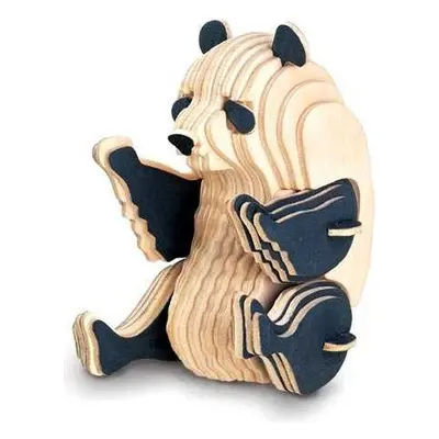 Woodcraft construction kit Dřevěné 3D puzzle PANDA hnědé/černé