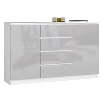 Ak furniture Komoda Tove K 160,4 cm bílá/šedá lesklá